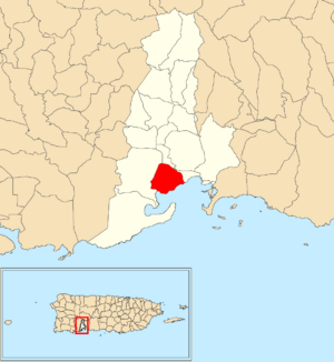 Location of Rufina within the municipality of Guayanilla shown in red