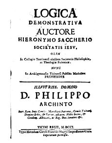 Saccheri - Logica demonstrativa, 1701 - 1374661