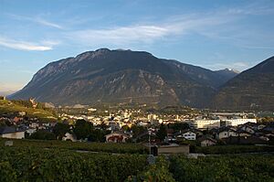 Sierre in der abendsonne