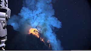 Superheated molten lava from West Mata submarine volcano