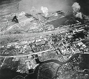 Surabaya under attack during Operation Transom