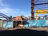 Sydney Metro construction for tunnel under Sydney Harbour at Blues Point, Sydney