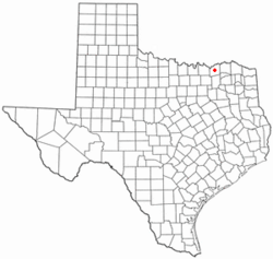 Location of Bonham, Texas