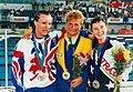 Tracey Cross and other medallists 50m free