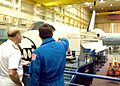 US Navy 060512-N-7665S-070 Deputy Chief of Naval Operations for Resources, Requirements and Assessments Vice Adm. Lewis W. Crenshaw, Jr. tours the Johnson Space Center in Houston during Navy Week Houston