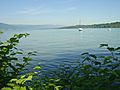 View from Luescherz on Lake Biel