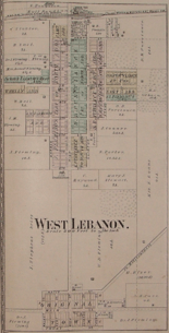 West Lebanon, Indiana map from 1877 atlas