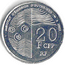 20 CFP francs coin, reverse.png