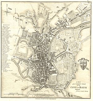 A NEW AND CORRECT PLAN of the CITY of BATH (1818)
