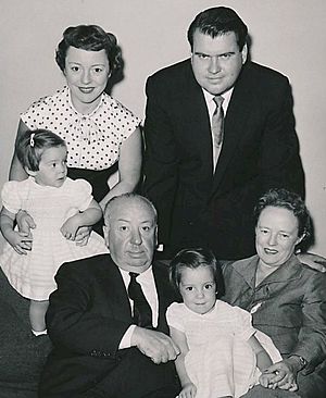 Alfred Hitchcock and family circa 1955