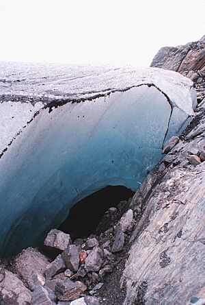 An ice cave under Mendenhall Glacier