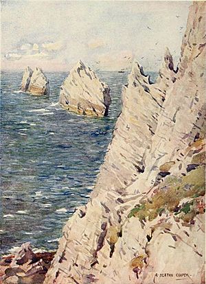 Beautiful Britain - The Isle of Wight - by G.E. Mitton - 8 THE NEEDLES