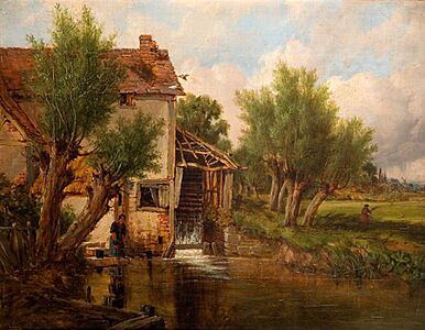 Benjamin Williams Leader (1831-1923) - An Old Mill, near Worcester - OP354 - Wolverhampton Art Gallery