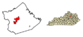 Bourbon County Kentucky Incorporated and Unincorporated areas Paris Highlighted 2159196