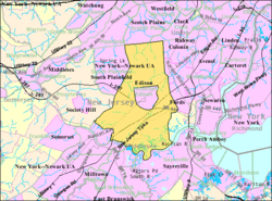 Census Bureau map of Edison, New Jersey