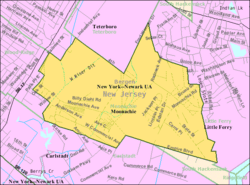 Census Bureau map of Moonachie, New Jersey