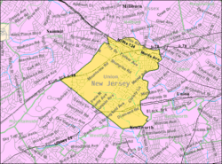 Census Bureau map of Springfield Township, Union County, New Jersey