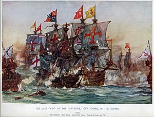 Charles Edward Dixon The Revenge 1591 Battle of Flores Azores.jpg
