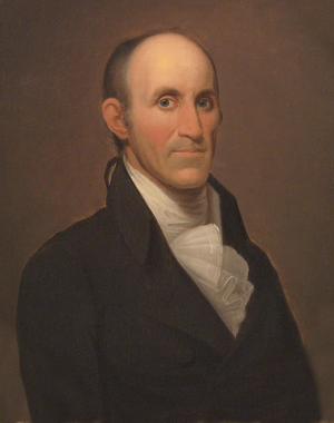 Painting of a balding man