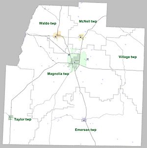 Columbia County Arkansas 2010 Township Map large
