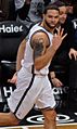 Deron Williams celebrates record 3-pointer (cropped)