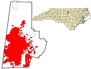 Location in Durham County and the state of North Carolina.