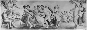 FWA-PBA-Paintings and Sculptures for Public Buildings-painting depicting colonial entertainment with families dancing... - NARA - 195791