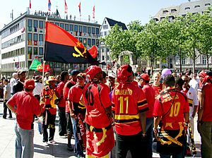 Fans of the Angolan national football team in Cologne