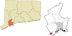 Southport's location within the Greater Bridgeport Planning Region and the state of Connecticut