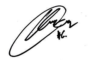 Henry Golding's autograph