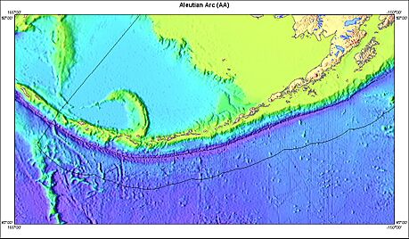 Island arc of Aleutian trench