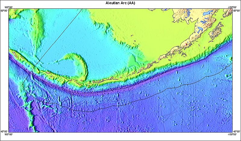 Island arc of Aleutian trench