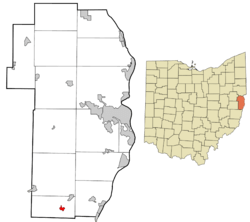 Location of Mount Pleasant in Jefferson County and the state of Ohio