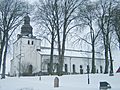 Laholms kyrka med snö