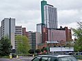 Leeds Met buildings including the Plaza Tower