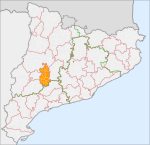 Location of Urgell in the region of Catalonia