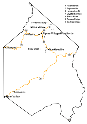 Map of Alpine County, California