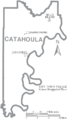 Map of Catahoula Parish Louisiana With Municipal Labels