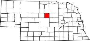 Map of Nebraska highlighting Loup County