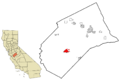 Merced County California Incorporated and Unincorporated areas Los Banos Highlighted