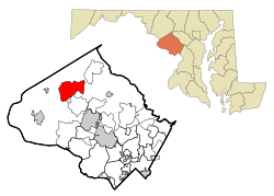 Location of Clarksburg, Maryland