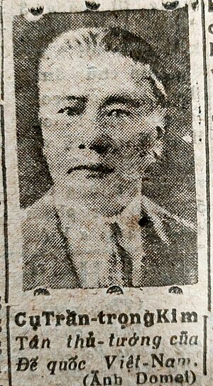 Mr Trần-trọng-Kim le nouveau premier ministre de l'Empire du Vietnam