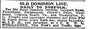 Old Dominion SS ad NY 1898