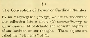 Passage with the set definition of Georg Cantor