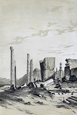 Persepolis , view the ruins 3 by Eugène Flandin