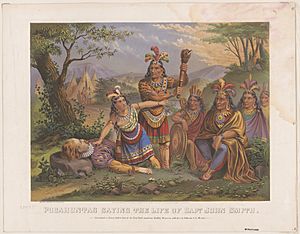 Pocahontas saving the life of Capt. John Smith - New England Chromo. Lith. Co. LCCN95507872