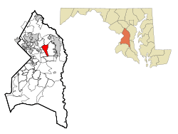 Location of Mitchellville, Maryland