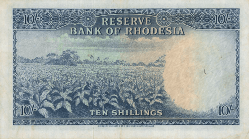 Rhodesia 10s 1964 Reverse
