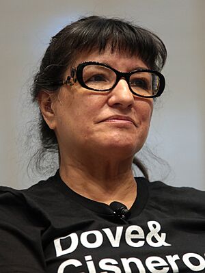 Sandra Cisneros speaking at an event in Phoenix, Arizona (2017)