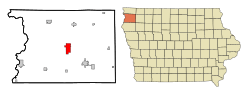 Location of Sioux Center, Iowa